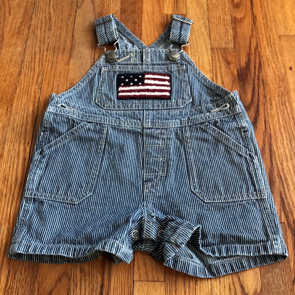 baby gap | usa stripe shortalls | size 3-6 months
